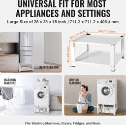 VEVOR Kledingdroger met Opbergvak, 28" x 28" x 16" Wasmachine Droger Standplatform, Universele Pasvorm, 500 lb Capaciteit, Multifunctionele Stalen Basis voor Wasmachine — thumbnail 7