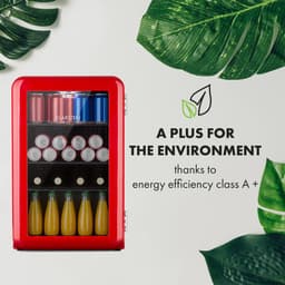 Klarstein PopLife Drankenkoeler - Minibar, Retro Koelkast, 0-10°C, slechts 39 dB, 70 L, milieuvriendelijk, dubbelwandige deur, retro design, rood — thumbnail 8