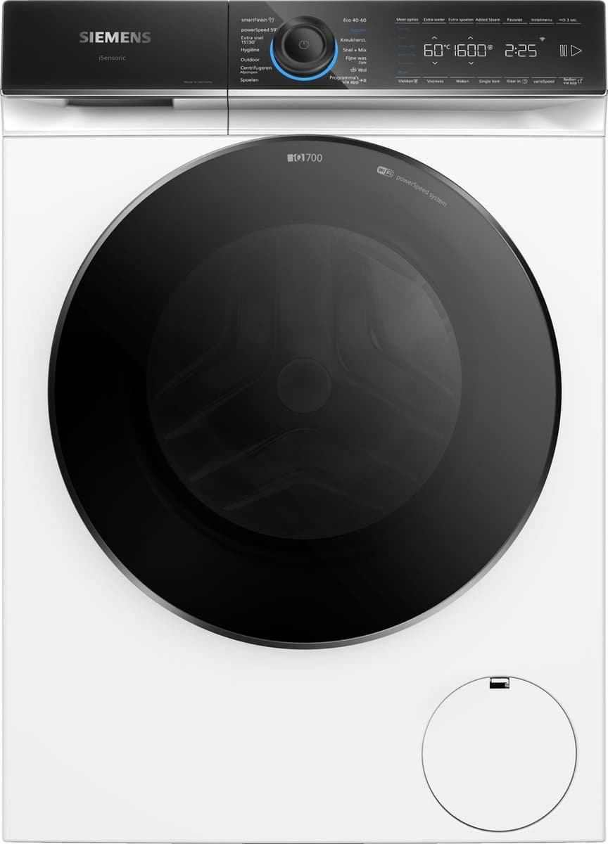 Siemens WG56B20BNL - iQ700 - Wasmachine met stoom - 10 kg - 1600 rpm - 30% zuiniger dan energielabel A - Added Steam-optie zorgt voor 40% minder kreukels - speedPack XL: programma's versnellen - - Home Connect — afbeelding 1