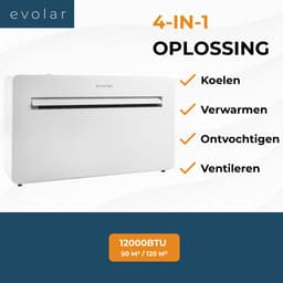 Evolar Monoblock Airco - Zonder buitenunit - met Luchtonvochtiger - 4-in-1 - 12000 BTU - WiFi - Zelf Installeren - EVO-M1200CH — thumbnail 4