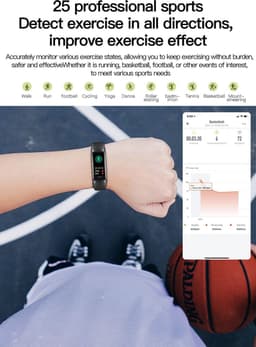DrPhone ActiFit - 1.1'' AMOLED Scherm - Extra Lichte Activiteiten Tracker - Horloge met 25 Sportmodi - Zilver — thumbnail 13