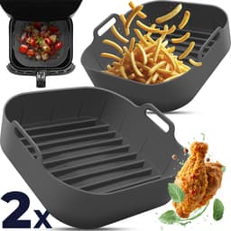 Fentic Airfryer Siliconen Bakje – 2 Stuks – 20,5 cm – Herbruikbaar – Geschikt voor Philips, Cosori, Ninja, Cecotec, Tefal, Princess – Accessoires voor Airfryers — thumbnail 1