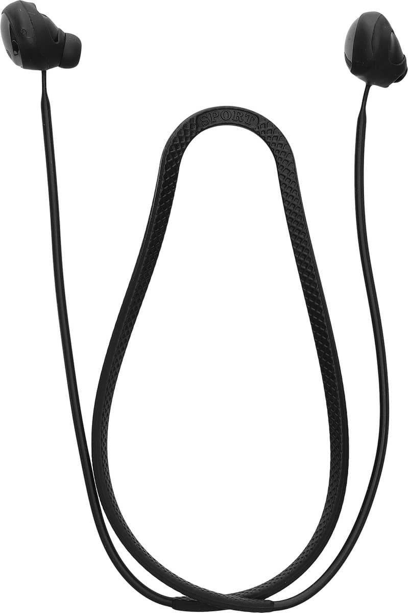 kwmobile Strap Compatible with Anker Soundcore Space A40 - Silicone Cord Holder for Wireless Earphones - Black — afbeelding 1