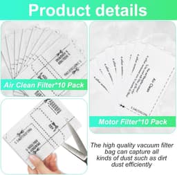 Pak met 20 stofzuigerfilters voor Miele Complete C1/C2/C3，inclusief 10 motorbeschermingsfilters en 10 luchtafvoerfilters voor Miele S200-S899 S2000-S8999 Complete C1/2/3 Classic C1 — thumbnail 5