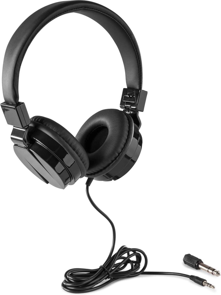 DJ koptelefoon - Vonyx VH120 DJ hoofdtelefoon - on-ear - inklapbare oorschelpen - voor beginnende en gevorderde DJ's - Zwart — afbeelding 1