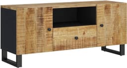 Tv-kast Mangohout - Mediameubel Lowboard - Opbergen Media - Natuurlijke Houtnerf - 105 x 335 x 46 cm - Lichtbruin — thumbnail 5