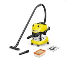 Kärcher WD 4 S V-20/5/22 Nat- en Droogzuiger - 1000 W - 20 liter - RVS container - Vlakfilter