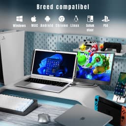 SVN®Professionele Portable Monitor Pro 2024 - Full HD - 13” / 16,5” Tri-Screen - Laptop Scherm Uitbreider - Zwart - ‎36cm x 21cm x 4cm — thumbnail 8