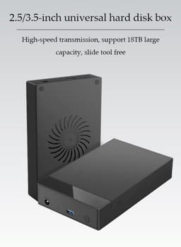 Kraftverdia - Externe Hdd Zaak - Externe harde schijf behuizing – 2.5" en 3.5" USB 3.0 naar SATA – Toolvrije externe behuizing – Compacte en lichte harde schijf adapter - Zwart — thumbnail 8