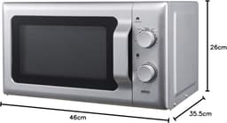 Magnetron - Keukenapparaat - Snel opwarmen - Draaitafel functie - 17 Liter capaciteit - Zilver — thumbnail 4
