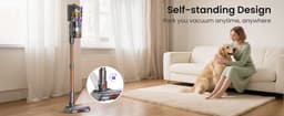 HandStofzuiger - Draadloze Stofzuiger - 550W Borstelloze Motor & 50kPa Zuigkracht - 70 Min Batterijduur & Anti-klit V-borstels - 7 Traps Filtering & Geur - Met LED Borstel & Scherm - Voor Thuis, Huisdieren & Auto — thumbnail 3