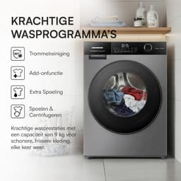 Heinner HWM-HMK9014IVTA+++ Wasmachine 9 kg – 1400 tpm – Inverter – Touchbediening – Allergievriendelijk – Energieklasse A – Titaniumgrijs– 5 jaar garantie — thumbnail 9