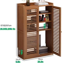 Media Opbergkast - AV Kast - Entertainment Setup - Geperforeerde Deuren - 59x25x67cm - Zwart — thumbnail 7