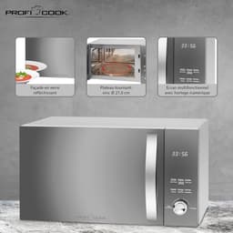 3-in-1 Magnetron met Hetelucht en Grill - 23 Liter RVS Oven tot 2300W — thumbnail 6