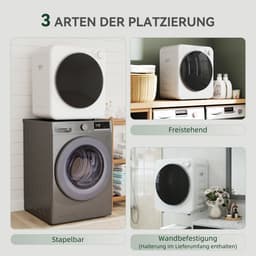 Homcom Wasdroger-Staal, roestvrij staal-48L x 44B x 57H cm-Wit — thumbnail 9