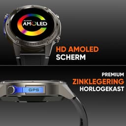 Synyq GPS Pro - GPS Smartwatch Heren - 51mm - AMOLED Scherm - 3 Bandjes - 5ATM Waterdicht - Belfunctie - 170+ Sportmodi - Stappenteller - Hartslag, Slaapmeter - Smartwatch Heren - Horloge Heren - Sport Horloge - IOS & Android — thumbnail 7