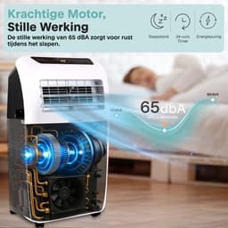 Serenelife Mobiele Airco - 9.000 BTU - 3-in-1 Airconditioner met Ontvochtigerfunctie, Afstandsbediening - Koelen & Verwarmen - Wit — thumbnail 5