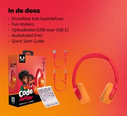 Fresh 'n Rebel Code Junior - Koptelefoon kind - Kinder koptelefoon - Draadloos (Bluetooth) & Bedraad – Inclusief Aux kabel (1m) - Funny Fox — thumbnail 6