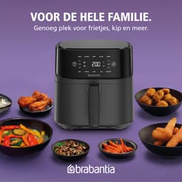Brabantia Airfryer XXL - 5.7 liter - Digitaal Touchscreen - 10 Kookprogramma's - Tot 5 Personen - PFAS-Vrij - 80ºC tot 200ºC - 1700 Watt - BBEK1136 — thumbnail 9