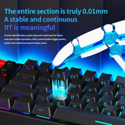 Mide68 - 65% Bedraad Gaming Toetsenbord - RGB Verlicht toetsenbord - Hall Effect Rapid Trigger Mechanisch Toetsenborden - Hot Swap - 8K Hz - 0.01mmRT - 0.125ms - Zij Bedrukte toetsen - 68 Keys -Beste prijs-kwaliteitverhouding - Edele zwarte — thumbnail 10