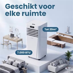 Auronic Mobiele Airco - 7.000 BTU - 3-in-1 - Airconditioning met 2 Raamafdichtingskits - Ventilator - Ontvochtiger - Tot 20m² - Wit — thumbnail 4