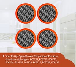 Replacements® filterset geschikt voor Philips Speedpro steelstofzuiger - 4 stuks — thumbnail 1