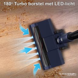 Erikssøn Steelstofzuiger Air Pro Max 9700 - 2 Accu's - Stofzuiger Draadloos - Zonder Zak Op Accu - Grijs/Blauw — thumbnail 3