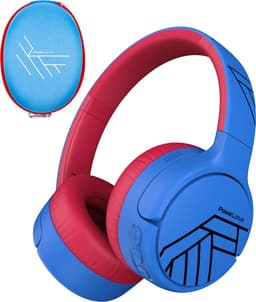 PowerLocus Tiger Draadloze Over-Ear Koptelefoon voor Kinderen, Active Noise Cancelling, 74dB/85dB/94dB Limiet, met Microfoon - Blauw/Zwart — thumbnail 1