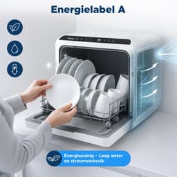 Amenzo® - Mini Vaatwasser - Inclusief App - Energielabel A - 900 Watt - 5 Programma's - Wit - Afwasmachine - Met Waterreservoir — thumbnail 15