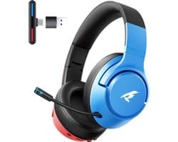 Picun × CINPUSEN CG-01 - 2.4GHz Draadloze Gaming Headset - Nintendo Switch koptelefoons - Over ear koptelefoon met microfoon - Blauw rood
