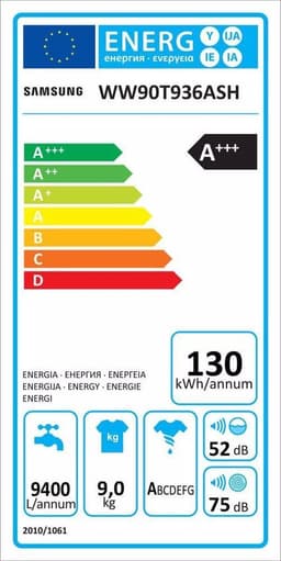 Samsung WW90T936ASH wasmachine Voorlader 9 kg 1600 RPM Wit — thumbnail 13