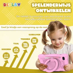 DEPLAY Kids Tablet PRO 4 - Kindertablet vanaf 2 jaar - Tablet Voor Kinderen - Tablet Kind - Met Pen, Beschermhoes en Screenprotector - Android 14 - 6000 mAh Batterij - 10 inch - Roze — thumbnail 4