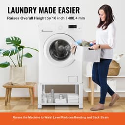 Wasmachine Sokkel, 71 X 71 X 41 Cm - Tot 299 Kg Draagvermogen - Stalen Constructie - Universele Pasvorm — thumbnail 6