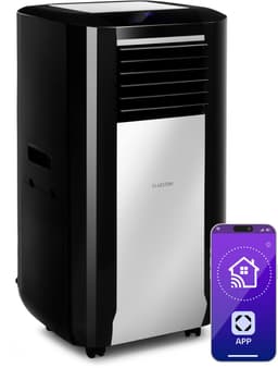 Klarstein airconditioner, 5-in-1 mobiele airconditioner, luchtontvochtiger, ventilator, nachtmodus, antibacteriële luchtreiniger, zeer stille & mobiele airconditioner met luchtafvoerslang, 15000 BTU, pikzwart,4 kW voor 72 m² - Afstandsbediening — thumbnail 5