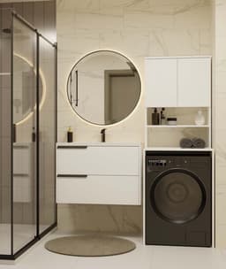 Wasmachine opbouw xl wit wasmachine/ wasdroger kast — thumbnail 6