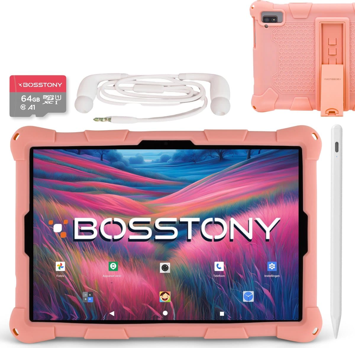 Bosstony Snelle Kids Tablet 10 inch - Ouderlijk Toezicht - 6000mAh Batterij - Android 13 - Incl Beschermpakket - Kindertablet vanaf 3 jaar — afbeelding 1