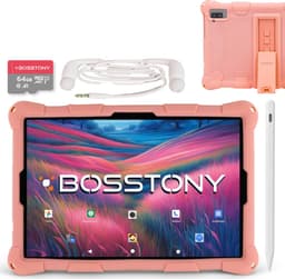 Bosstony Snelle Kids Tablet 10 inch - Ouderlijk Toezicht - 6000mAh Batterij - Android 13 - Incl Beschermpakket - Kindertablet vanaf 3 jaar — thumbnail 1