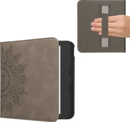 kwmobile ereader hoesje van kunstleer - geschikt voor Kobo Libra Colour - Met magneetsluiting - In grijs Opkomende Zon design — thumbnail 1