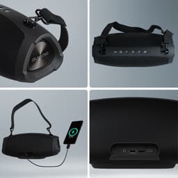 Auronic Boombox - Bluetooth Speaker - Draadloos - Muziek box - AUX en SD-kaart Aansluiting - Zwart — thumbnail 6