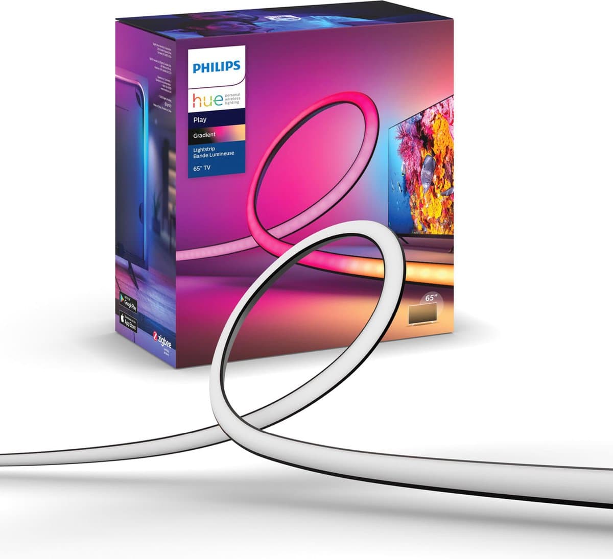 Philips Hue Play Gradient Lightstrip 65 inch - Televisie - Zwart - 20W - incl. Voeding en steunen — afbeelding 1