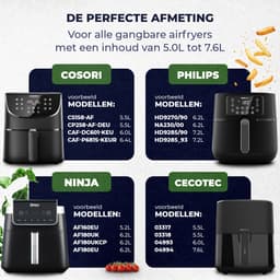 Fentic Airfryer Siliconen Bakje + Oven Wanten – 20,5 cm - Geschikt voor Philips, Cosori, Ninja, Tefal, Cecotec – Accessoires voor Airfryers - Zwart — thumbnail 7