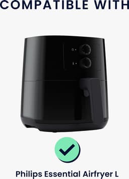 kwmobile heteluchtfriteuse beschermhoes geschikt voor Philips Essential Airfryer L - Kunststof hoes voor friteuse - design — thumbnail 2