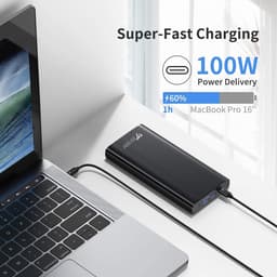 Voltero S25 - 26.800mAh powerbank - 100W Snellader - USB, USB-C - Airport/Vliegtuig Proof - Voor laptop, MacBook, Apple iPhone, Samsung Galaxy, Chromebook - Zwart — thumbnail 3
