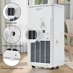 Mobiele airconditioner 9000 BTU/u, 2,5 kW. Luchtontvochtiger, met afzuigfunctie, afstandsbediening/APP-bediening/3 bedrijfsmodi/voor ruimtes tot 100 m³, 24-uurs timer. Energie-efficiëntieklasse A — thumbnail 17