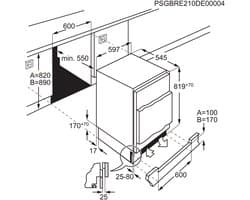 AEG OSF6I82EF, 111 l, Ingebouwd, E, 38 dB, SN-T, 3,1 kg/24u