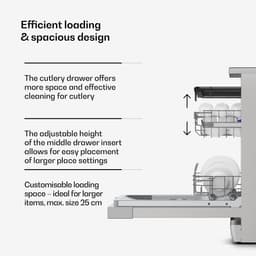 Klarstein Vaatwasser Verosteel 45 cm - vrijstaand, 10 couverts, 9 programma's, stil 42 dB, energieklasse B, AquaStop, kinderslot, zilver - Vaatwasmachine - voor Keuken - Energiezuinig - RVS - Dishwasher - Afwasmachine — thumbnail 15