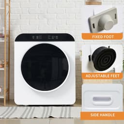 Re-purelife® wasdroger compact met 6 programma's - droogtrommel van ABS met UV- en hoge temperatuursterilisatie - wanddroger met timer en kinderslot - modern wit 49,5 × 42 × 59,5 cm — thumbnail 13