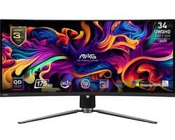 MSI MAG 341CQP QD-OLED - Curved UWQHD Gaming Monitor - 175hz - 34 inch - USB-C