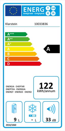 Klarstein Mini-Koelkast Frosty Vrijstaande - 10 Liter - Losse Glazen Bodemplaat - 33dB - Koele Frisheid - Voor Gastkamers Of Slaapkamers - Glansrijk - Thermo-elektrisch Koelsysteem - Spiegelglasdeur - praktisch - Elegant - Zwart — thumbnail 4