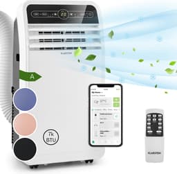 Klarstein Mobiele airconditioner met luchtafvoerslang, 4-in-1 airconditioner, ventilator, luchtontvochtiger & nachtmodus, Kleine & draagbare airconditioner voor thuis & op kantoor, Laag verbruik, 7000 BTU,1 kW voor 23 m² - Afstandsbediening Timer — thumbnail 23
